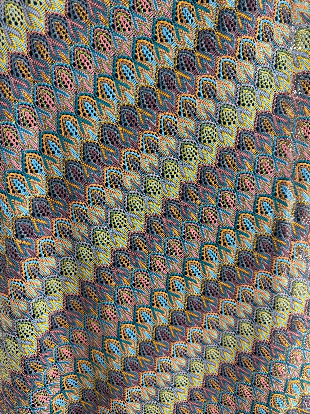 ✅ Donna Morgan Sleeveless Maxi Dress in Teal and Multicolor Wave Print size 4 - Picture 5 of 14